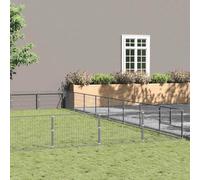 Chenil pour chien en acier avec surface de 80 m² et construction en maille argentée pour une ventilation et une sécurité optimales avec porte verrouillable, construction robuste pour une longue durée