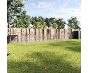 Chenil pour chien en acier de 22,99 m², argenté, avec toit en polyéthylène étanche et porte verrouillable pour plus de sécurité, construction robuste et ventilation