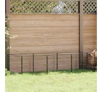 Chenil pour chien noir 3 m² en acier robuste pour la sécurité des animaux de compagnie, 300 x 100 x 70 cm