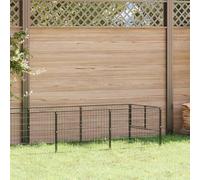 Chenil pour chien noir 7 m² en acier avec parois grillagées, structure en acier robuste, porte verrouillable pour la sécurité et la ventilation