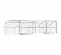 Chenil pour Chiens en Acier galvanisé argenté 8 x 2 x 2 m 4 pièces Robuste avec Toit en Maille sécurisé pour extérieur Jardin Camping Confort et Protection