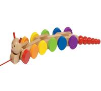 Chenille à tirer GOKI Nila - L39 cm - Pour enfants dès 12 mois - Rose et multicolore