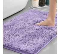 Chenille Bath Mat Super Absorbent Bathroom Rug with TPR Non-Slip Backing, Thick Soft Carpet for Shower Floor(Purple,40 * 60cm/15.8 * 23.6in)