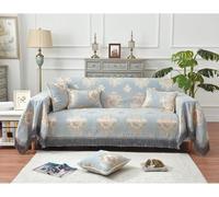 Chenille Canapé Jeter Couverture avec Glands, Jacquard Canapé Housse Couvre-lit, Grands Jets pour Canapé Canapé Chaise Lit Cadeau, Grey, 185x200cm