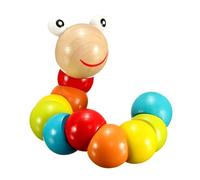 Chenille Colorée En Bois Saisissant Le Jouet Éducatif De Puzzle D'Insertion De Ver De Torsion