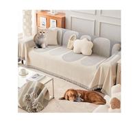 Chenille Double Sided Sofa Towel,Four Seasons Universal Chenille Sofa Cover,Stretch Waterproof Couch Protector,Fashion Simple Tassel Edge Slipcovers Washable Pets Cushion Blanket (180 * 200CM, Grey)
