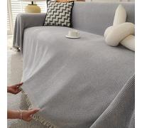 Chenille Housse de Canapé 1/2/3/4/5 Places Serviette de Canapé Anti-Poussière Chien Chat Dessus de Lit Couverture Protège canapé Chien Chat(Light Grey,230x300cm)