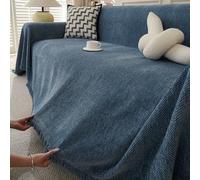 Chenille Housse de Canapé 1/2/3/4/5 Places Serviette de Canapé Anti-Poussière Chien Chat Dessus de Lit Couverture Protège canapé Chien Chat(Blue,180x280cm)