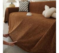 Chenille Housse de Canapé 1/2/3/4/5 Places Serviette de Canapé Anti-Poussière Chien Chat Dessus de Lit Couverture Protège canapé Chien Chat(Brown,180x180cm)
