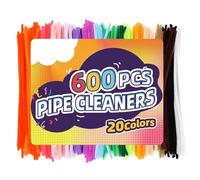 Chenille Stems - Plush Colour Rods, ExtraThick Craft Elements, Soft Bend Strips, Vibrant Mixed Tones, Art Maker Tools Pack, Youth Activity Goods| Celebration Room Ornament for Imaginative Crafting Hob