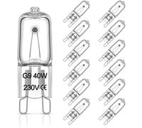 Chenilles Lot de 12 Ampoule G9, Ampoule Halogène G9 40W,230V, Dimmable, Ampoule Halogène Lampe de Base à Broche Halogène, AC DC 2800K pour Hotte de Cuisine, Lustre…
