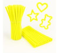 Chenilles pour Loisirs Créatifs, Taille 30 cm, Activités Manuelles, Idéales pour Décorations, Bricolage et Projets DIY, Souples et Modulables - OFITURIA (Jaune Fluo, 100 pcs, 30 cm)