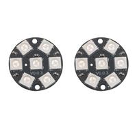 CHENJIN Lot de 2 LED rondes 7 bits intégrées en couleur RVB LED avec anneau de communication à fil unique appliqué à l'impression 3D