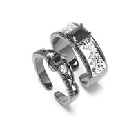 CHENJIRA 2 Bague Love＆Deepspace Jeux Figure Cosplay Anneau Ring Bague De Couple À Ouverture Réglable (C)