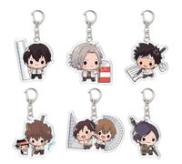 CHENJIRA 6 Katekyo Reborns Chibi Figure Porte-clés Pendentif Chaîne en Acrylique Anime Figurine Mignonnes Bijoux