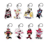 CHENJIRA 8 HazbinsHotel Porte-clés Pendentif Chaîne en Acrylique Anime Figurine Mignonnes Bijoux