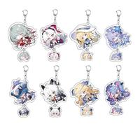 CHENJIRA 8 Pièces Porte-clés Wuther Waves Chibi Figure Pendentif Chaîne en Acrylique Figurine Mignonnes Bijoux