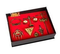 CHENJIRA 8 Pièces YugiMuto Collier Porte-clés Bijoux En Alliage YugiMuto Figurine Cosplay Chaîne Pendentif Set (Bornze)