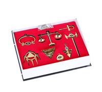 CHENJIRA 8 Pièces YugiMuto Collier Porte-clés Bijoux En Alliage YugiMuto Figurine Cosplay Chaîne Pendentif Set (Gold)
