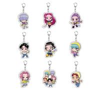 CHENJIRA GhostsHunter Porte-clés en Acrylique Pendentif Chaîne pour Figurines Mignonnes - Multicolore 9 Pièces