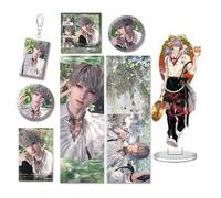 CHENJIRA Love＆Deepspace Spring Décoration 7 Set, Sylus Rafayel ShenXingHui Zayne Caleb Cosplay Porte-clés Acryl Stand Badge 75MM, Produits Périphériques D'animation (C)