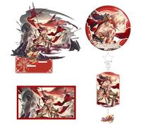 CHENJIRA Mydei Décoration 4 Set, Honkais Stars Rail Mydei Cosplay Porte-clés Acryl Stand Badge 75MM, Produits Périphériques D'animation
