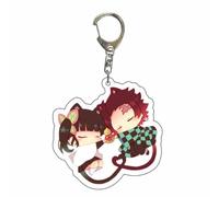 CHENJIRA Porte-clés Anime Demon Obanai Mitsuri Figurine Porte-clés en Acrylique (A)