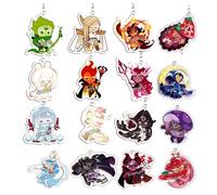 CHENJIRA Porte-clés Cookies Run Kingdoms Figure Pendentif Chaîne Figurine Mignonnes Bijoux - Acrylique, Multicolor, 16 Pièces