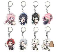 CHENJIRA Porte-clés Wuther Waves Chibi Figure Pendentif Chaîne en Acrylique Figurine Mignonnes Bijoux - Multicolore, 8 Pièces