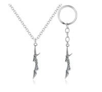 CHENJIRA Solo Levelings Collier D'armes Porte-clés 2 Sets Sung Jin-Woo Cosplay Chaîne Bijoux Pendentif Arme En Argent