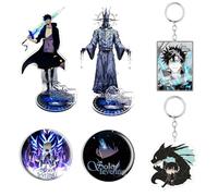 CHENJIRA Solo Levelings Décoration 6 Set, Solo Levelings Jin-Woo Cosplay Porte-clés Acryl Stand Badge 58mm Carte, Produits Périphériques D'animation