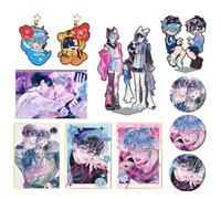CHENJIRA Till＆Ivan Décoration 11 Set, Alien Stages Till＆Ivan Cosplay Porte-clés Acryl Stand Badge Carte, Produits Périphériques D'animation