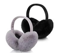 CHENKEE 2 Pièces Cache Oreilles Femme Réglable et Pliable, Hiver Cache Oreilles en Peluche pour Femme Doux Chauds Protection Contre pour Femmes Adultes