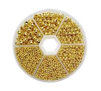 Chenkou Craft 1 boîte de 1950 perles intercalaires en métal de 6 tailles différentes pour la fabrication de bijoux (doré, mixte)