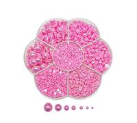 Chenkou Craft 1 boîte de 3000 demi-perles rondes à dos plat Fuchsia