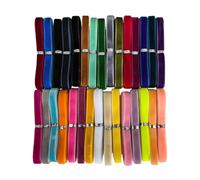 Chenkou Craft 27,7 m de ruban en velours 0,6 cm au total 30 couleurs assorties en vrac (multicolore, 6 mm)