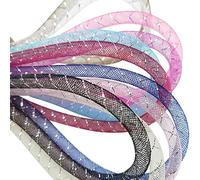 Chenkou Craft Assortiment de 13 couleurs 22 m de tube en maille solide pour couronnes et travaux manuels (mélange, 8 mm)