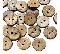 Chenkou Craft Lot de 100 boutons en coco naturel 2 trous Marron 30mm marron