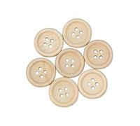 Chenkou Craft Lot de 100 boutons ronds en bois naturel de 20 mm à 4 trous pour travaux manuels et couture (20 mm)