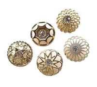 Chenkou Craft Lot de 20 boutons creux en alliage doré avec strass 25 mm