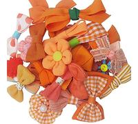 Chenkou Craft Lot de 20 nœuds en tissu pour décoration de mariage Orange