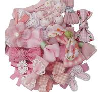 Chenkou Craft Lot de 20 nœuds en tissu pour décoration de mariage Rose aléatoire