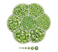 Chenkou Craft Lot de 3 000 perles rondes dorées Demi-boule verte