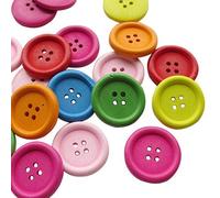 Chenkou Craft Lot de 40 boutons en bois colorés pour travaux manuels, couture, 40 mm