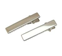 Chenkou Craft Lot de 50 pinces à cheveux crocodiles pour loisirs créatifs (argent, 40 mm)