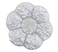 Chenkou Craft, perles demi-rondes, plates, à dos plat, gemmes, en vrac, Fleur blanche