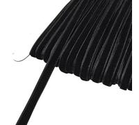 Chenkou Craft Ruban de velours noir de 22,7 m de long (noir, 6 mm)