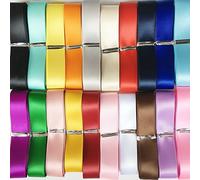 Chenkou Craft Ruban double face en satin de polyester de 18 m de long et 20 couleurs assorties de 15 mm pour loisirs créatifs, nœuds pour fabrication de bijoux (15 mm)