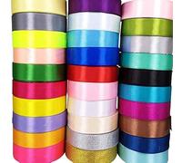 Chenkou Craft Rubans de satin solides assortis de 40 m de long pour loisirs créatifs, décoration de fête (mélange, 6 mm)