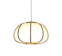CHENKUI Lustre Naturel Tissé À La Main Éclairage Suspendu De Plafond Intérieur Simple Moderne Lanterne Japonaise En Bambou Semi-encastrée Lampe Suspendue Avec Support De Lampe E27 À Économie D'énergie